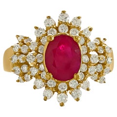 Certified 2.00 Carat Natural Burma Ruby Diamond Ring