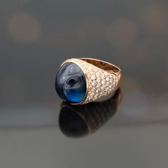 Claris-A  20.34 ct  Natural No-Heat Sapphire & Diamonds Cocktail Ring