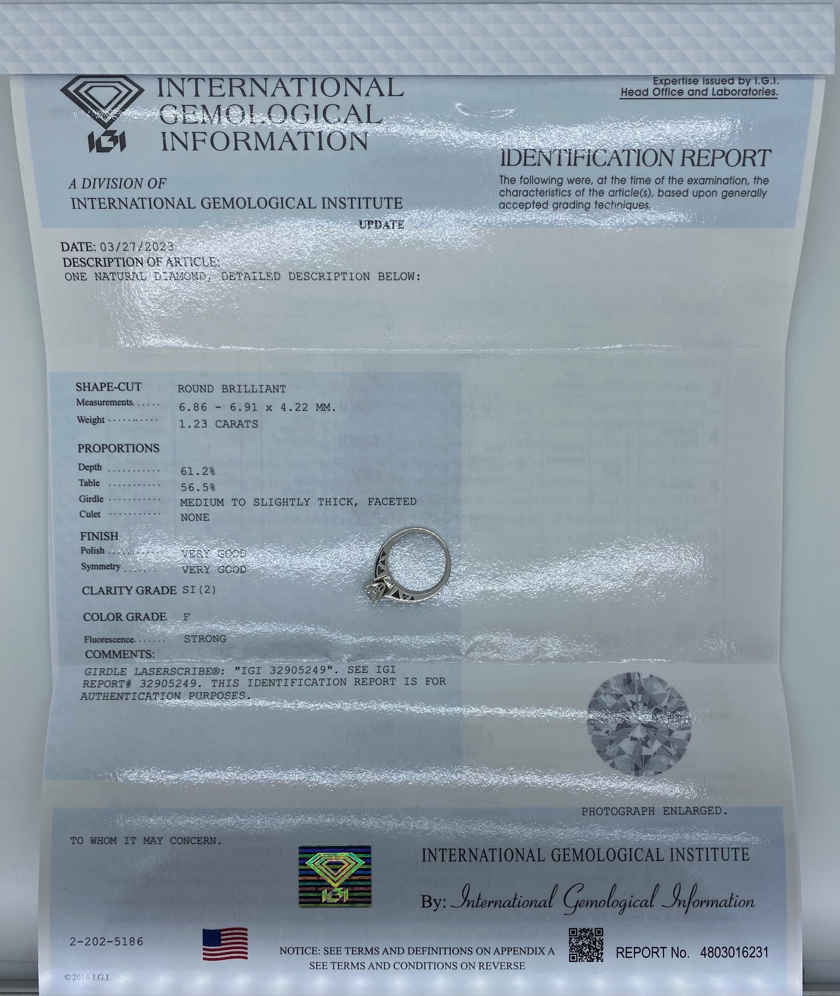 Zertifizierter 2,03 Karat Diamantring aus Platin  im Angebot 7