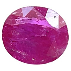 Pierre naturelle du Mozambique, certifiée 2.04 carats, taille ovale facettée, sans chaleur