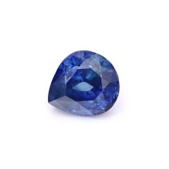 Certified 2.05 carat Blue Sapphire Pear Shape Ceylon Origin Ring Stone