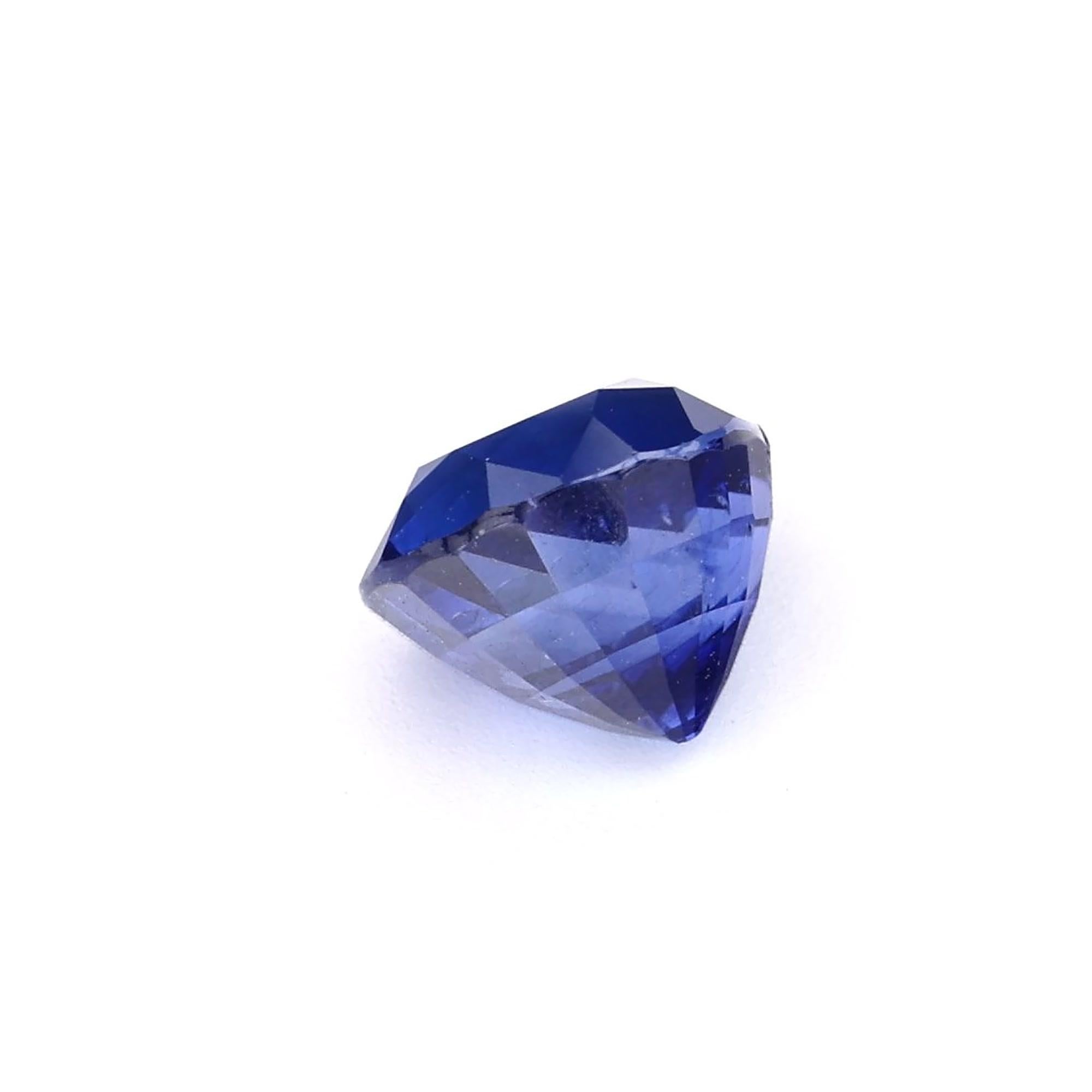 Women's or Men's Certified 2.05 carat Blue Sapphire Pear Shape Ceylon Origin Ring Stone For Sale