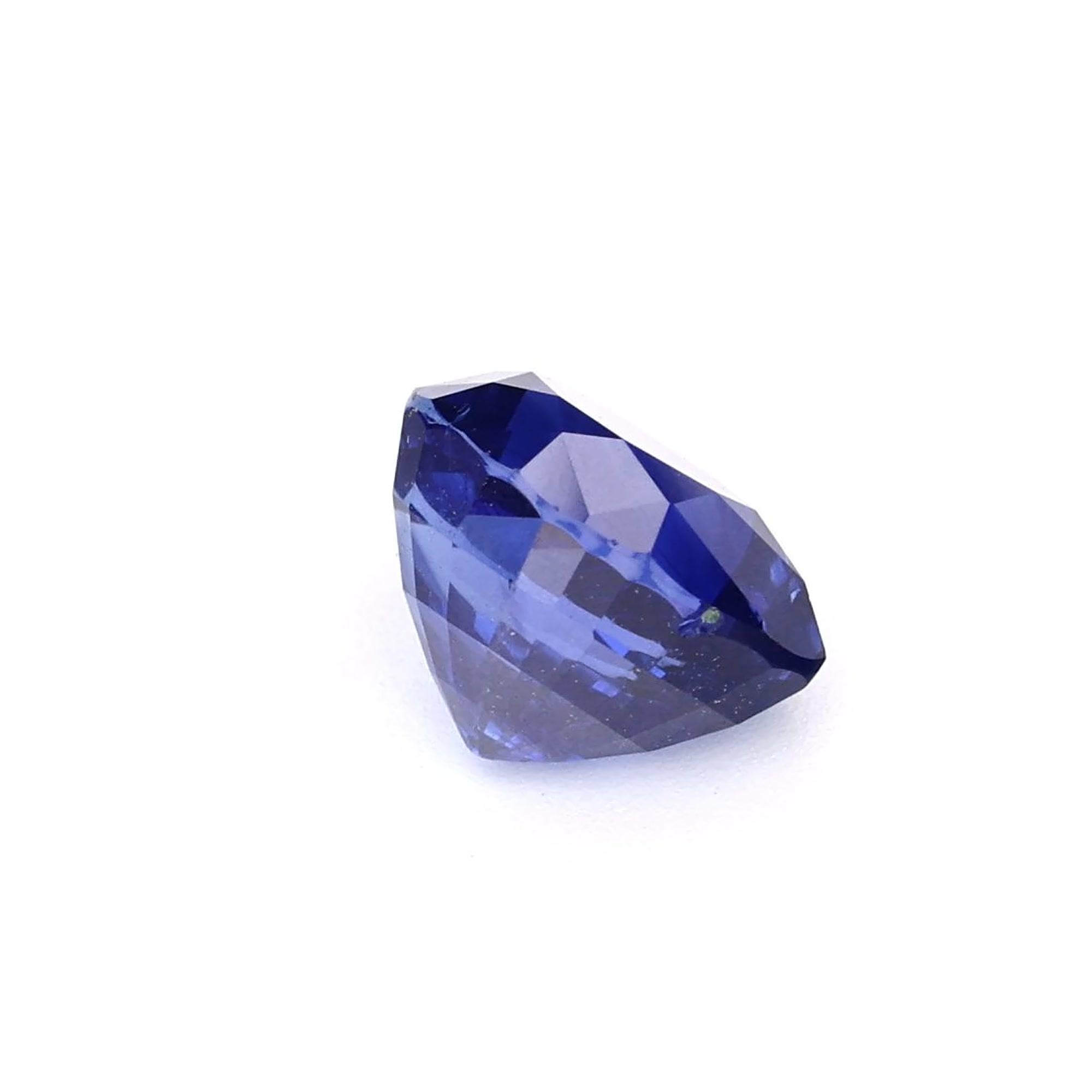 Certified 2.05 carat Blue Sapphire Pear Shape Ceylon Origin Ring Stone For Sale 2