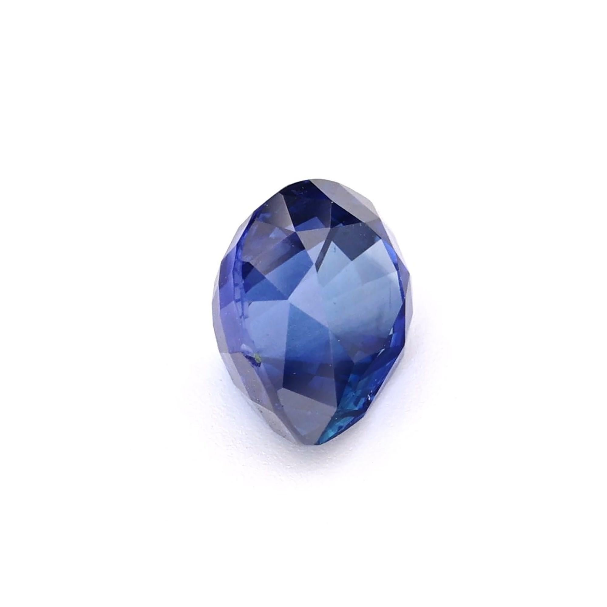 Certified 2.05 carat Blue Sapphire Pear Shape Ceylon Origin Ring Stone For Sale 3