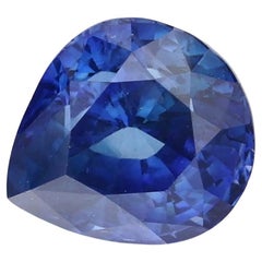 Pierre d'origine de Ceylan, saphir bleu certifié 2,05 carats en forme de poire