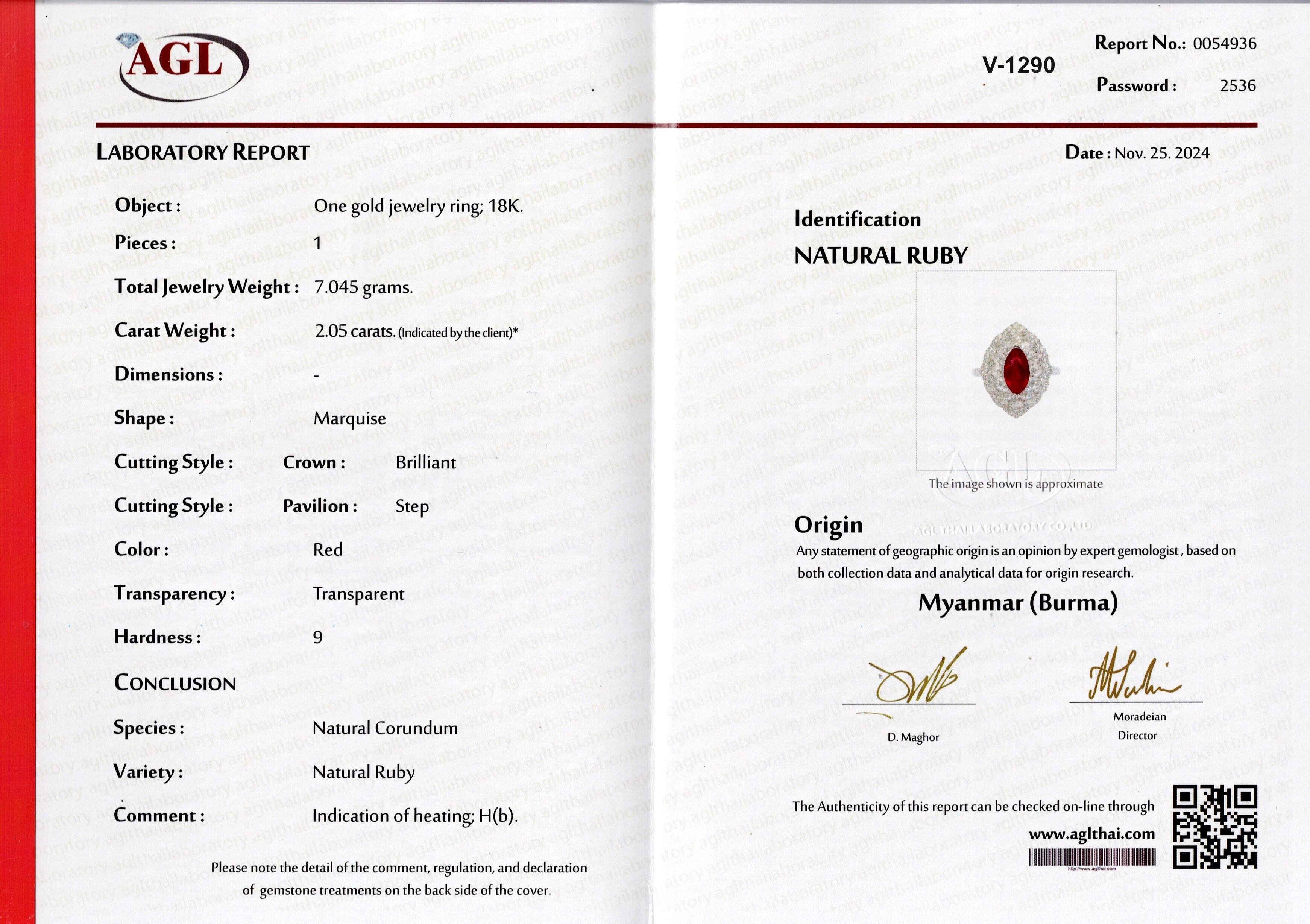 Certified 2.05 Carat Natural Burmese Ruby and Diamond Ring Made in Gold For Sale 10