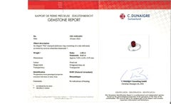 Certified 2.08 Carat Emerald Cut Natural Ruby and Diamond Ring in Platinum