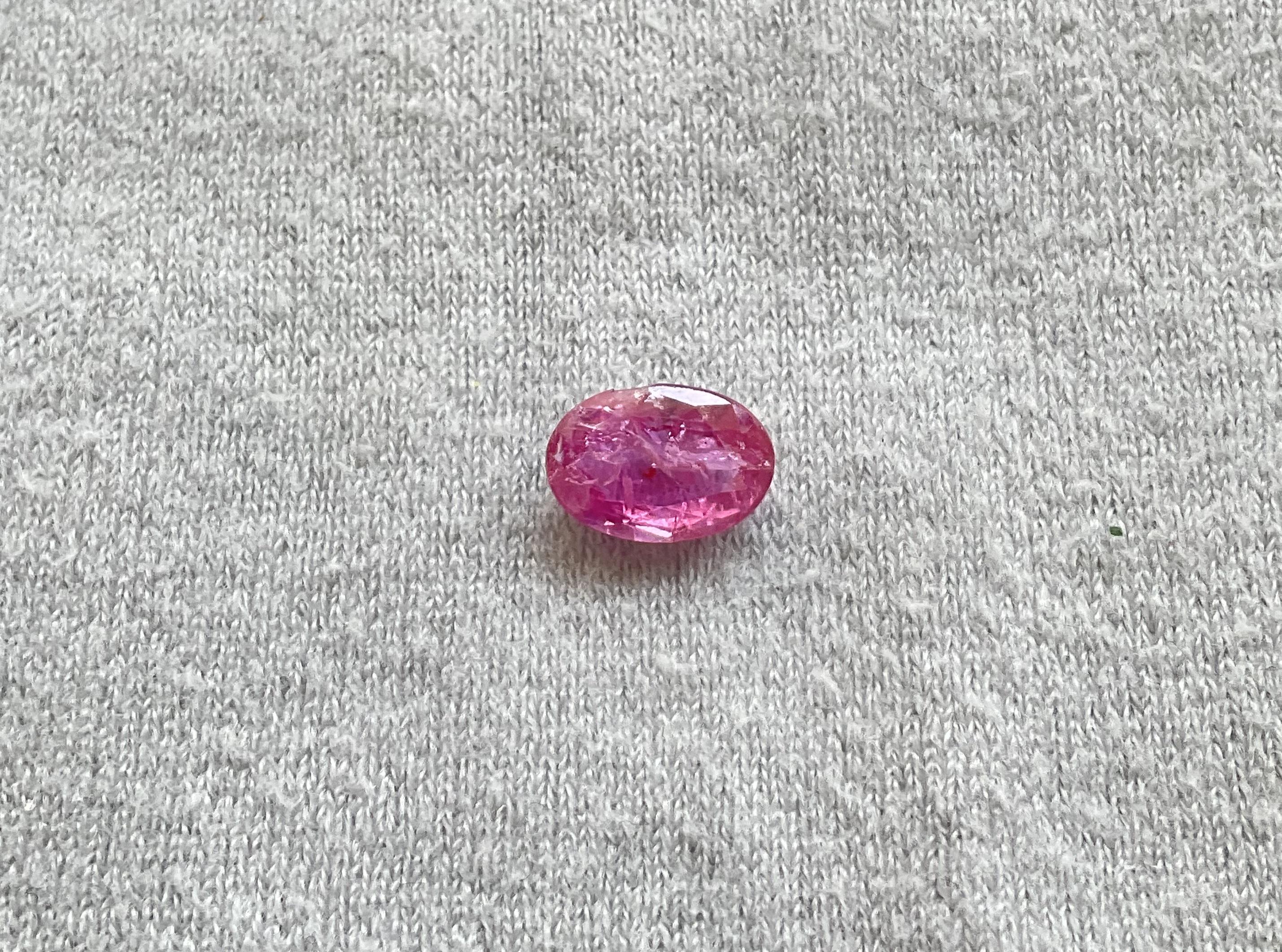 Oval Cut Certified 2.08 Carats Mozambique Ruby Oval Faceted Cut stone No Heat Natural Gem