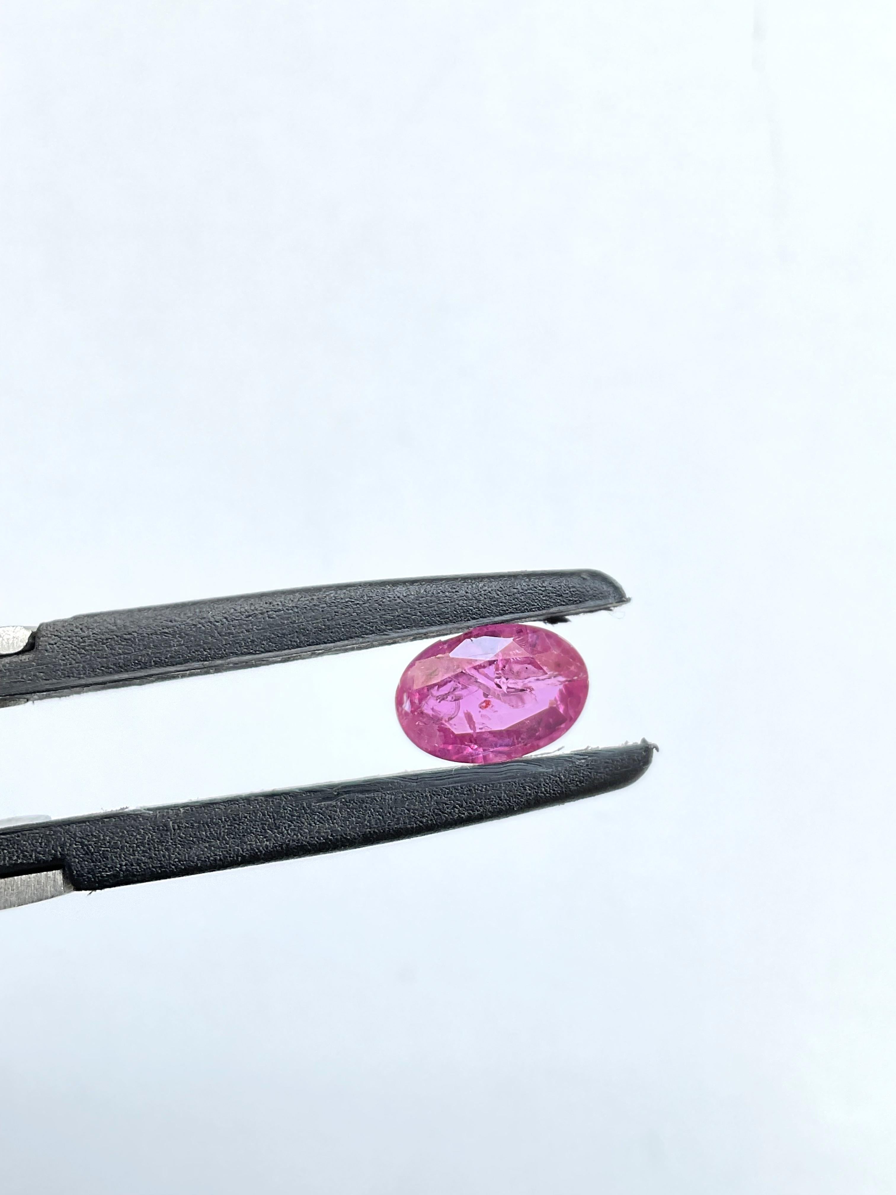 Women's or Men's Certified 2.08 Carats Mozambique Ruby Oval Faceted Cut stone No Heat Natural Gem