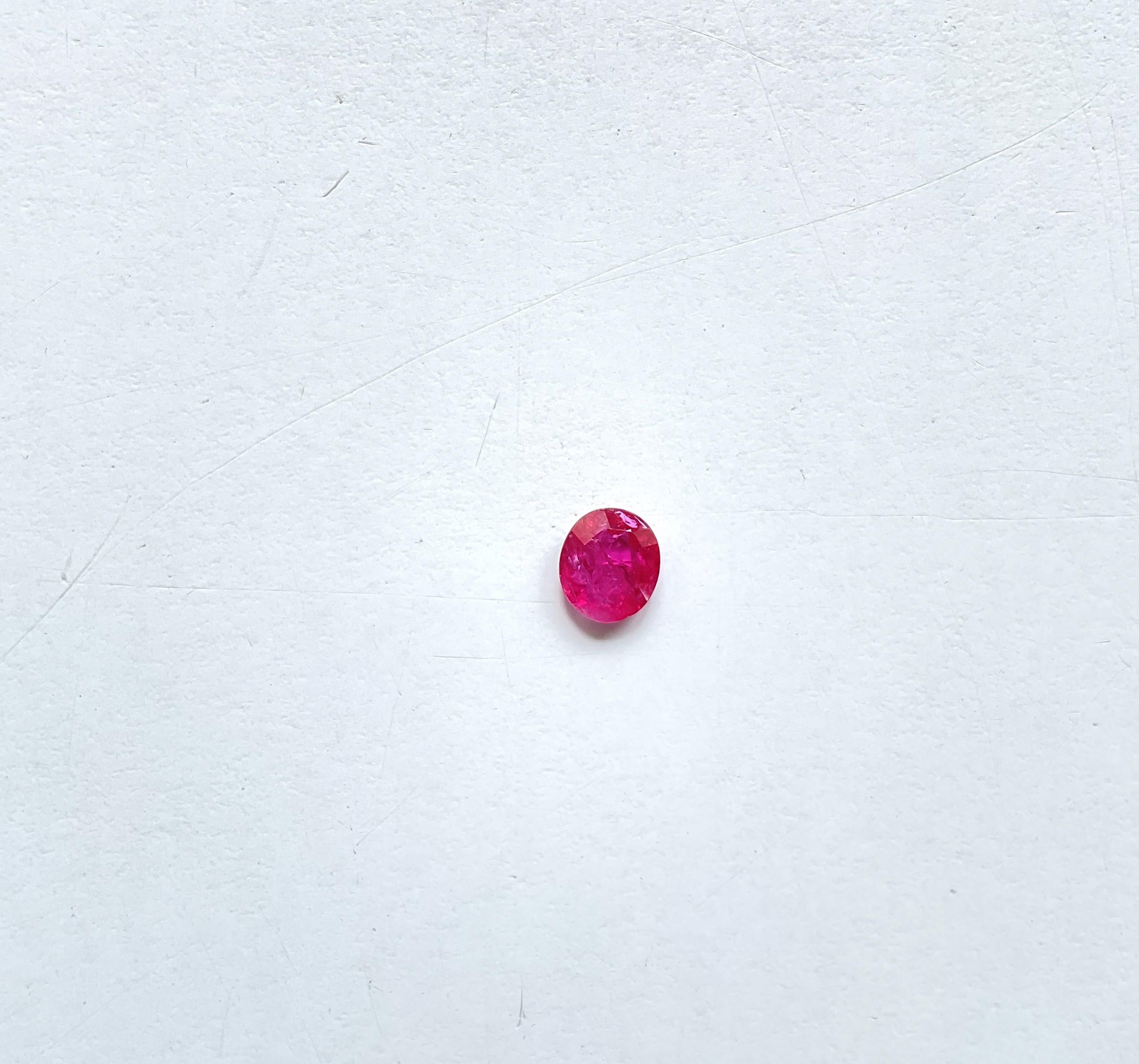 Certified 2.13 Carats Mozambique Ruby Oval Faceted Cutstone No Heat Natural Gem For Sale 2