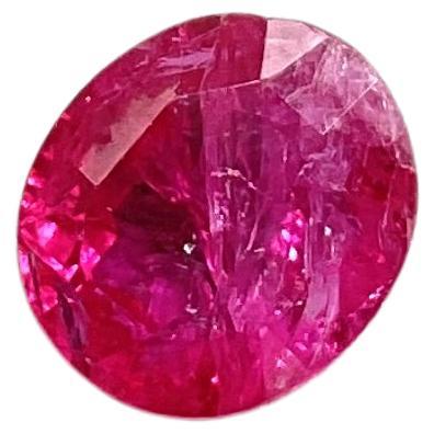 Certified 2.13 Carats Mozambique Ruby Oval Faceted Cutstone No Heat Natural Gem For Sale
