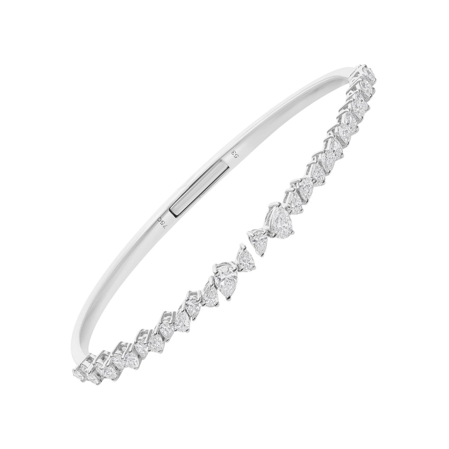 Bracciale con diamanti naturali certificati da 2,15 carati SI/H in oro bianco da 14 carati