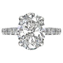GIA Certified 2.00 Oval Cut Diamond Engagement Solitaire Ring H Color SI1