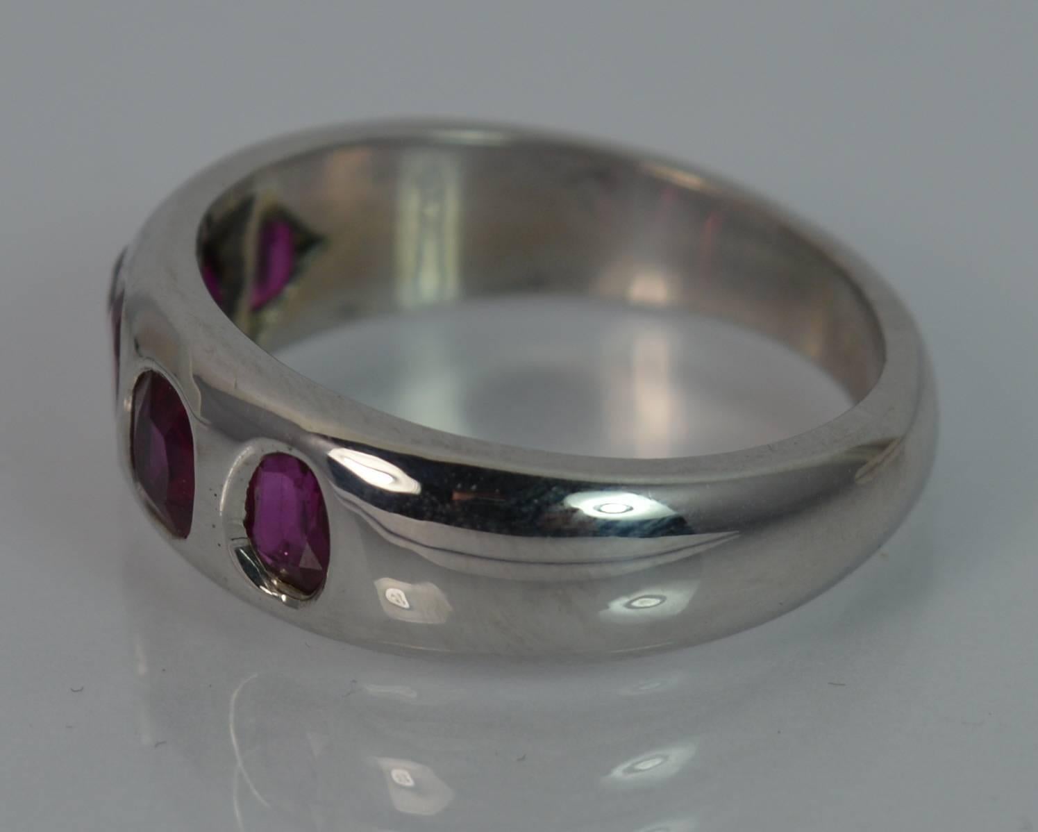 Oval Cut Certified No Heated Burmese Ruby 18 Carat White Gold Ring
