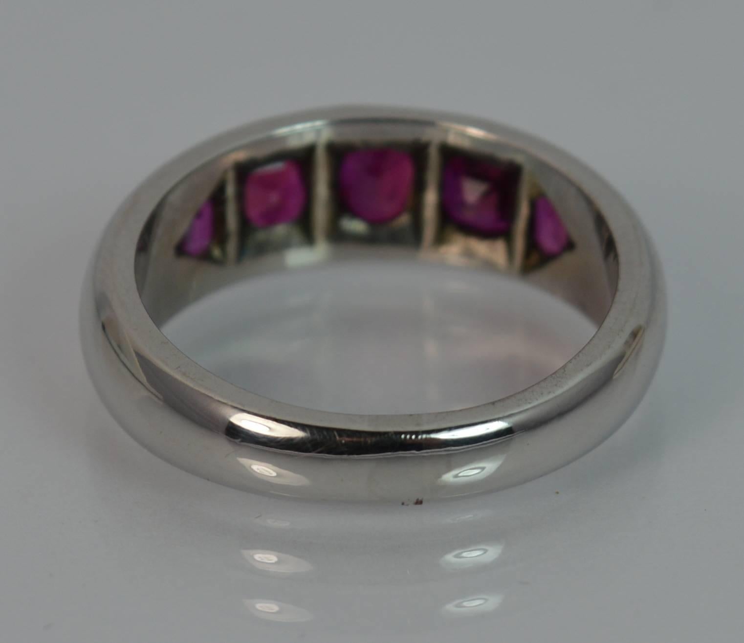 Certified No Heated Burmese Ruby 18 Carat White Gold Ring In Excellent Condition In St Helens, GB