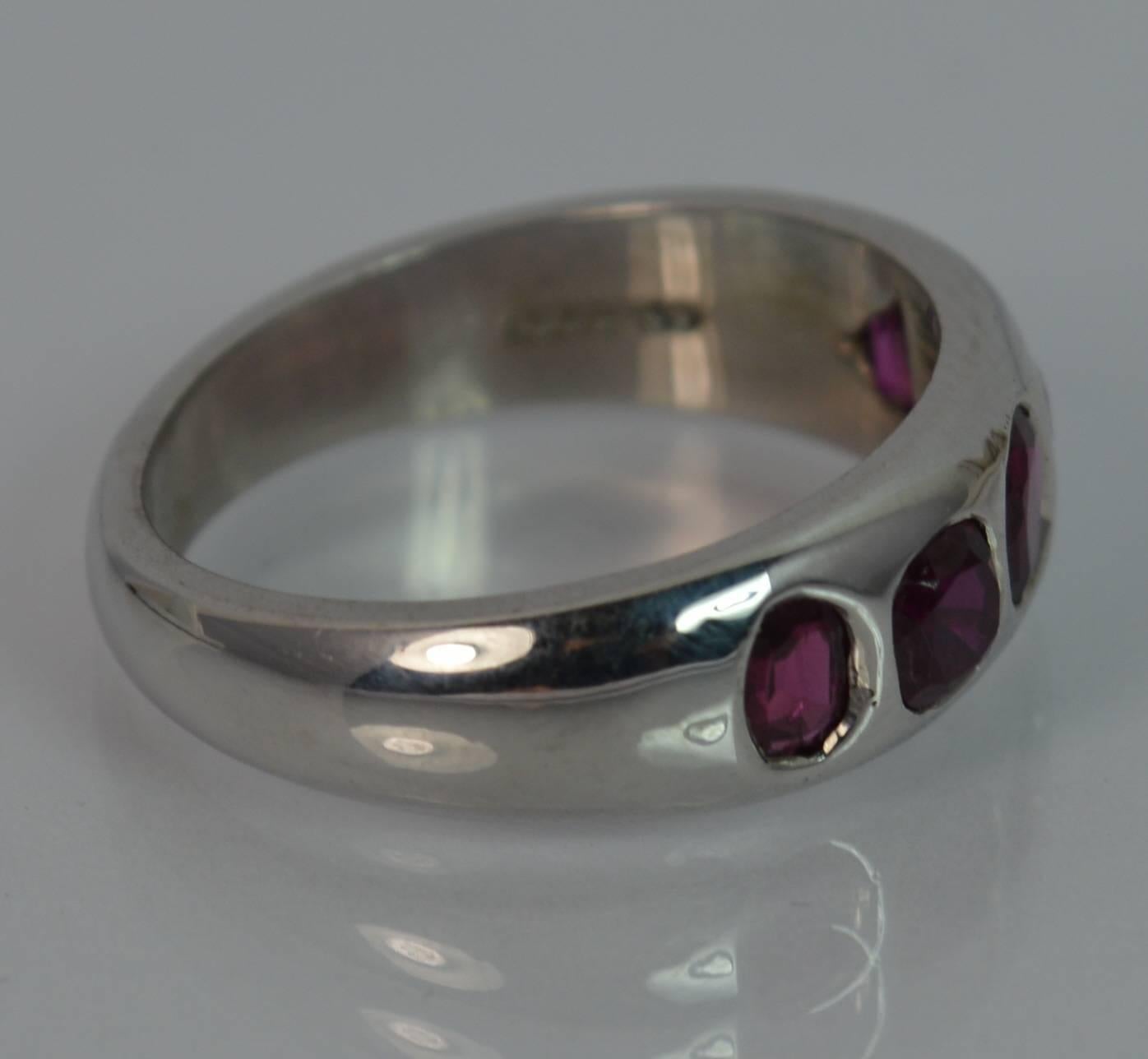 Women's or Men's Certified No Heated Burmese Ruby 18 Carat White Gold Ring