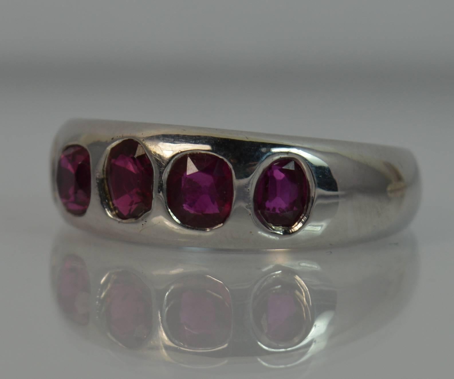 Certified No Heated Burmese Ruby 18 Carat White Gold Ring 1
