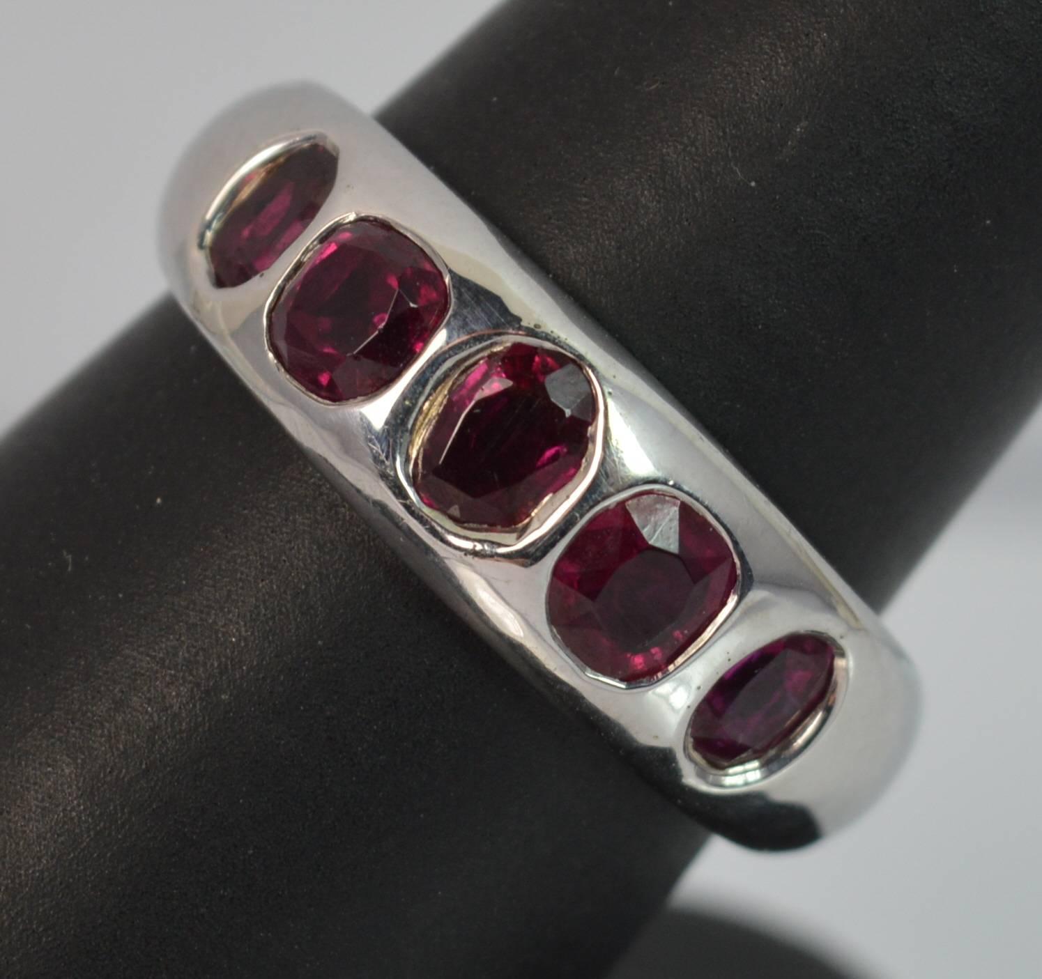 Certified No Heated Burmese Ruby 18 Carat White Gold Ring 2