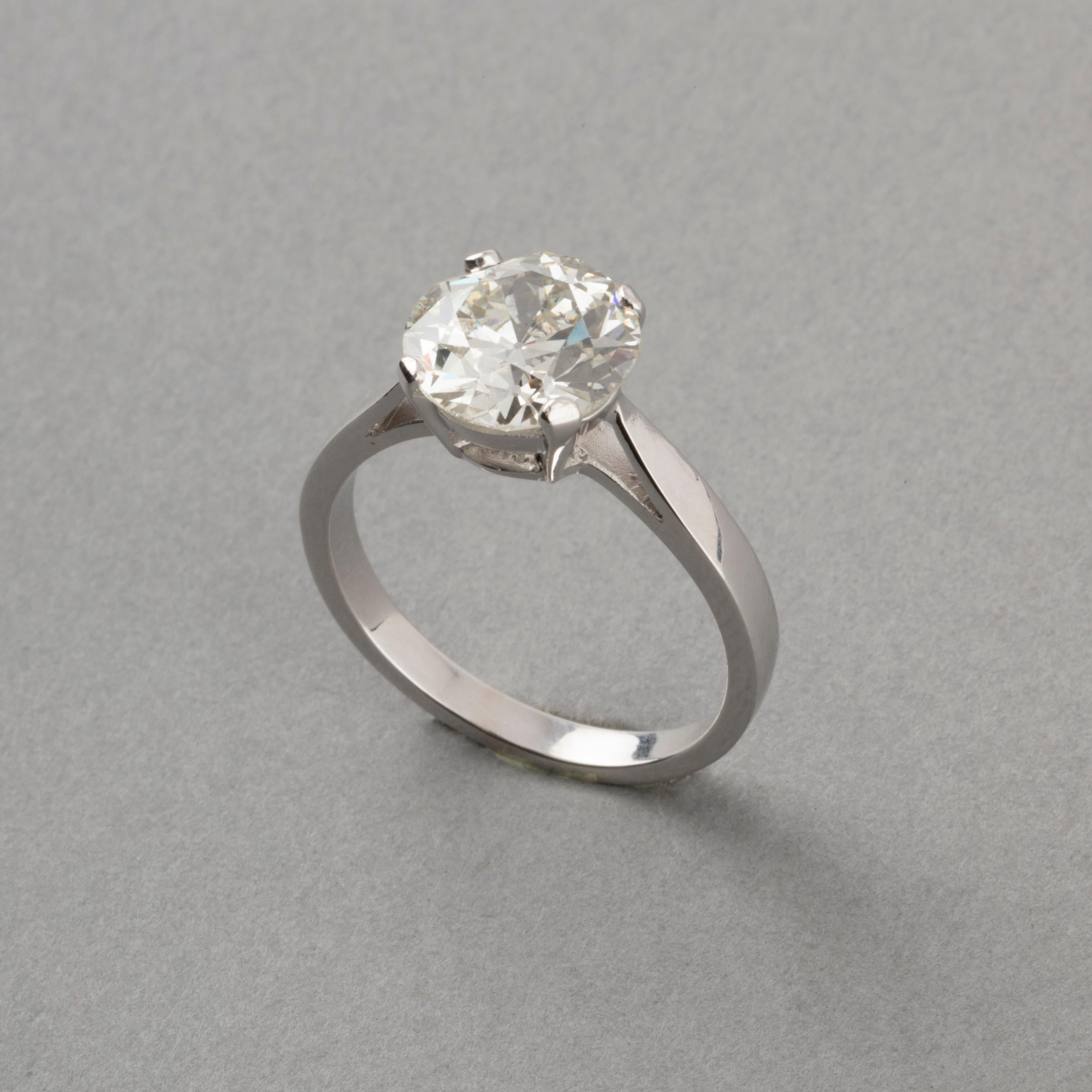Women's Certified 2.24 Carat Diamond Solitaire Engagement Ring