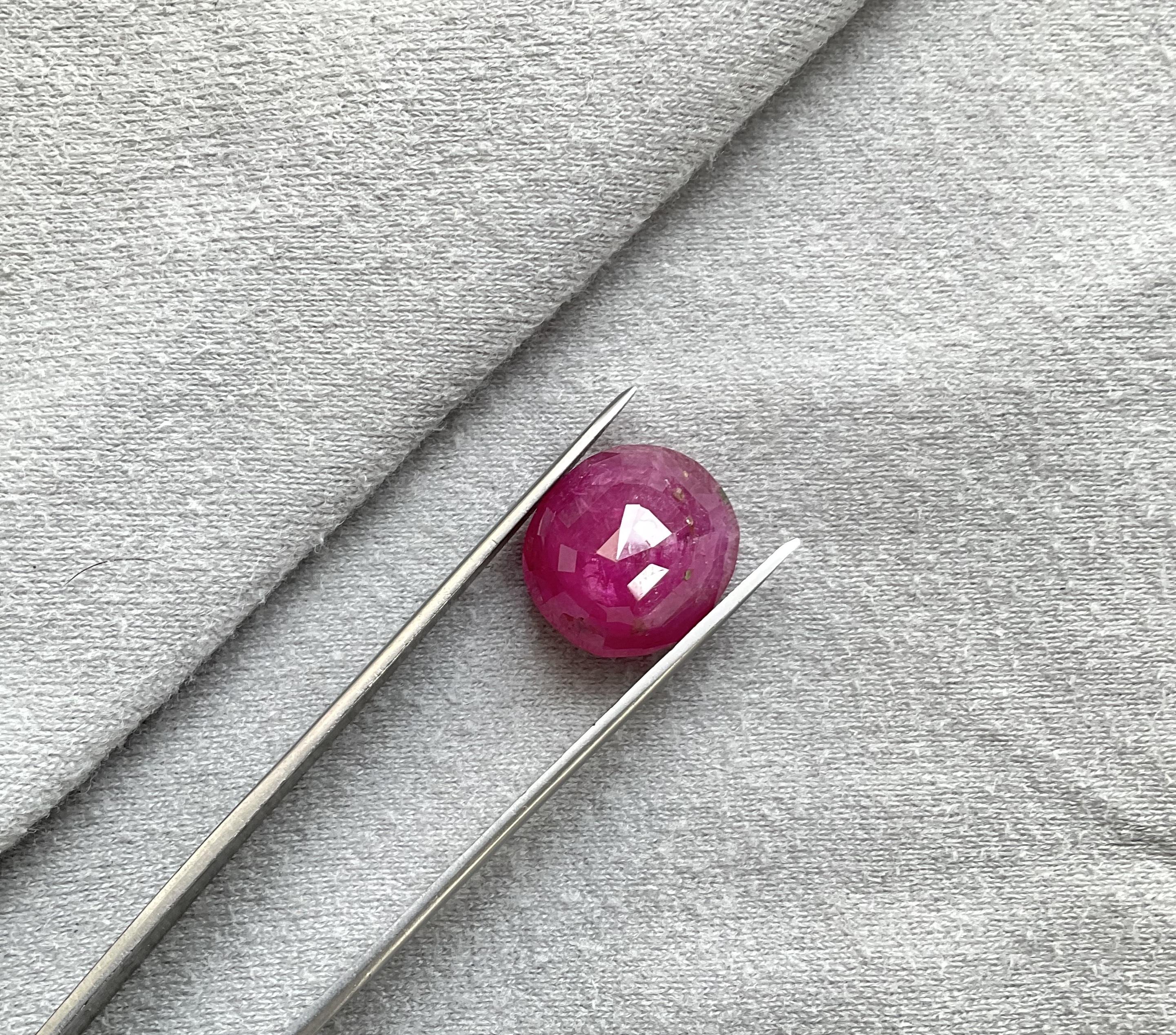 Art Deco Certified 22.51 Carats No Heat Burmese Ruby Oval Faceted Cutstone Natural Gem For Sale