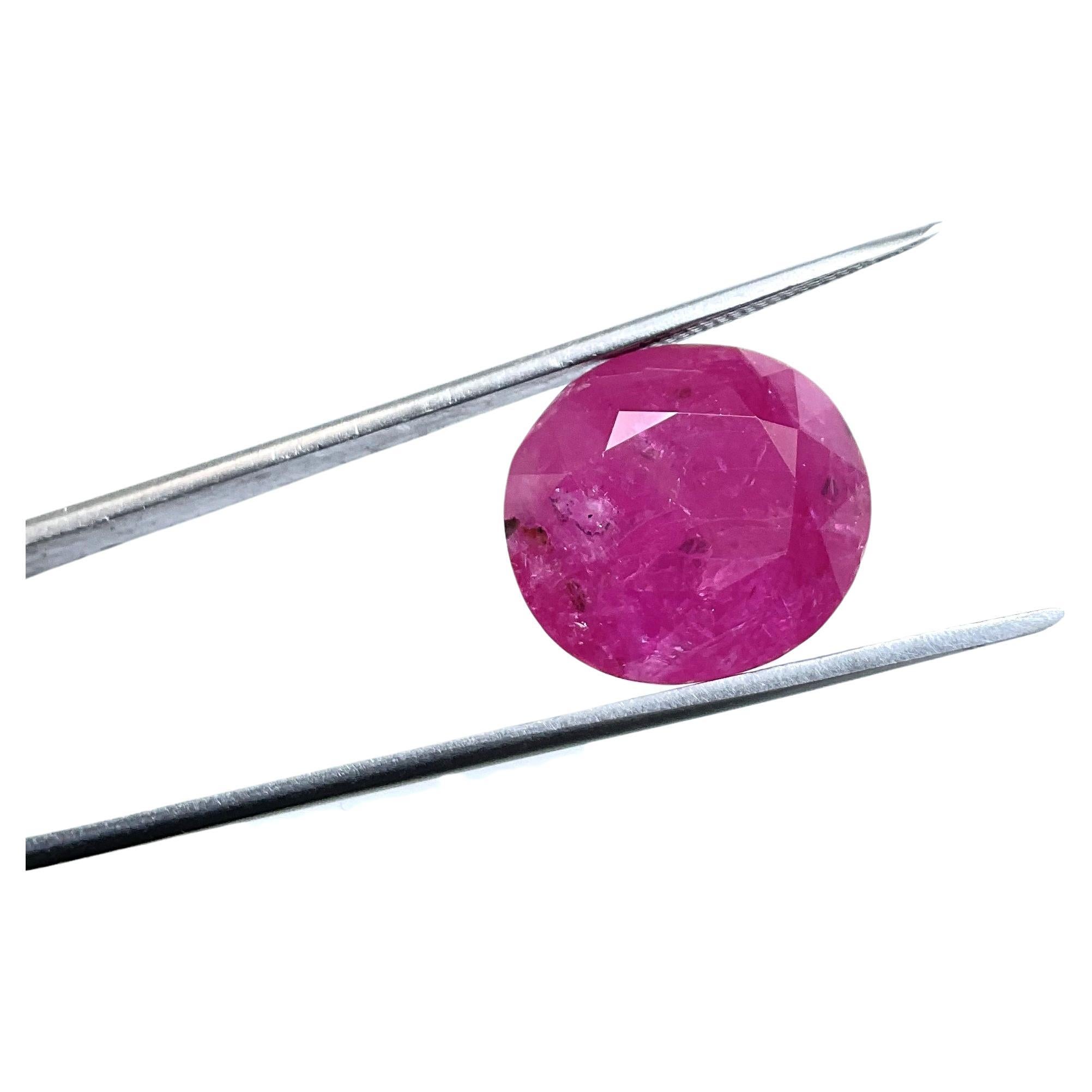 Certified 22.51 carats No Heat Burmese Ruby Oval Faceted Cutstone Natural gem en vente