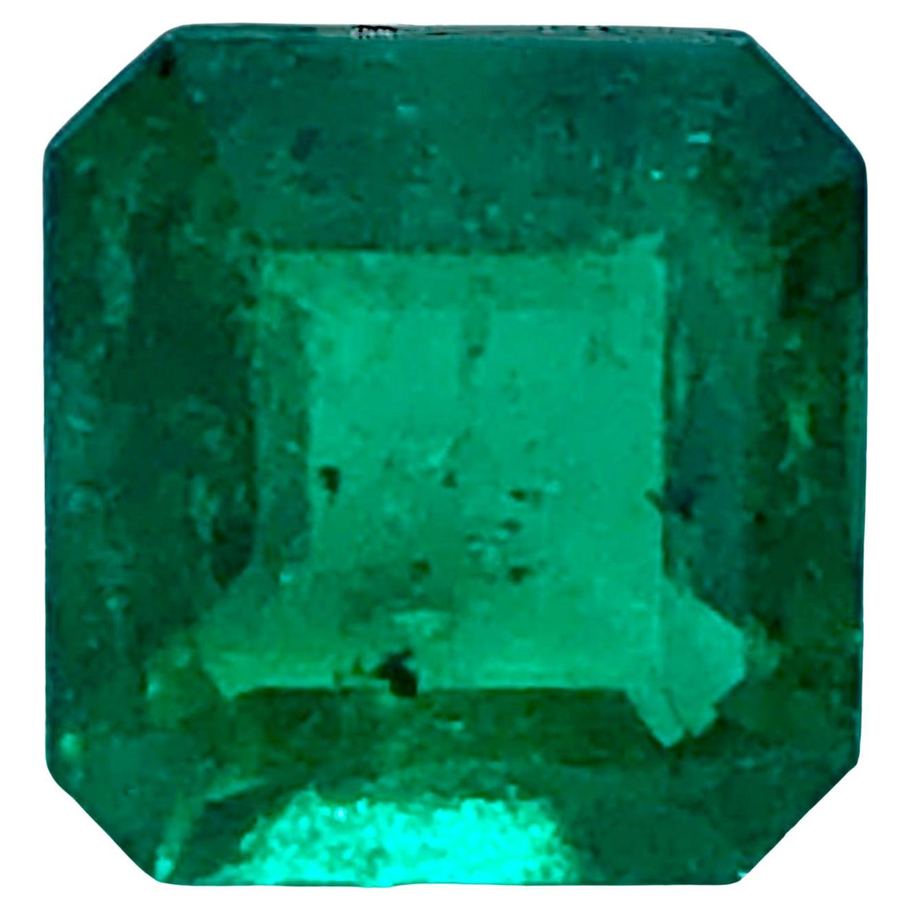Certified 2.30 Carat Natural AAA Colombian Emerald Square Cut Vivid Green For Sale