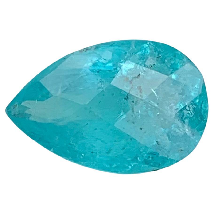 Certified 2.33 Carat Natural Neon Blue Loose Tourmaline Gem For Sale