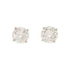 Certified 2.35 Carat Diamond Stud Earrings in White Gold