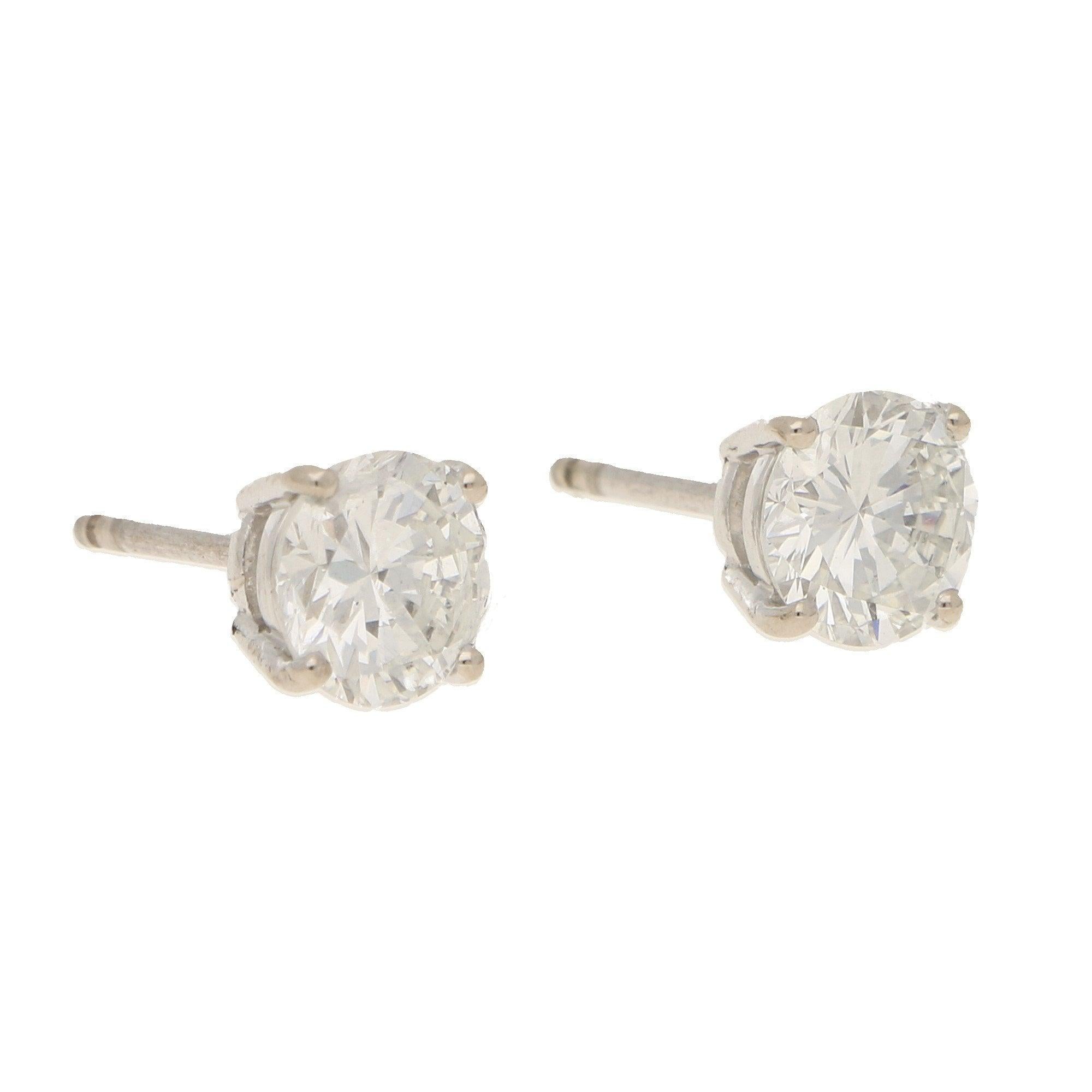 Brilliant Cut Certified 2.35 Carat Diamond Stud Earrings in White Gold For Sale