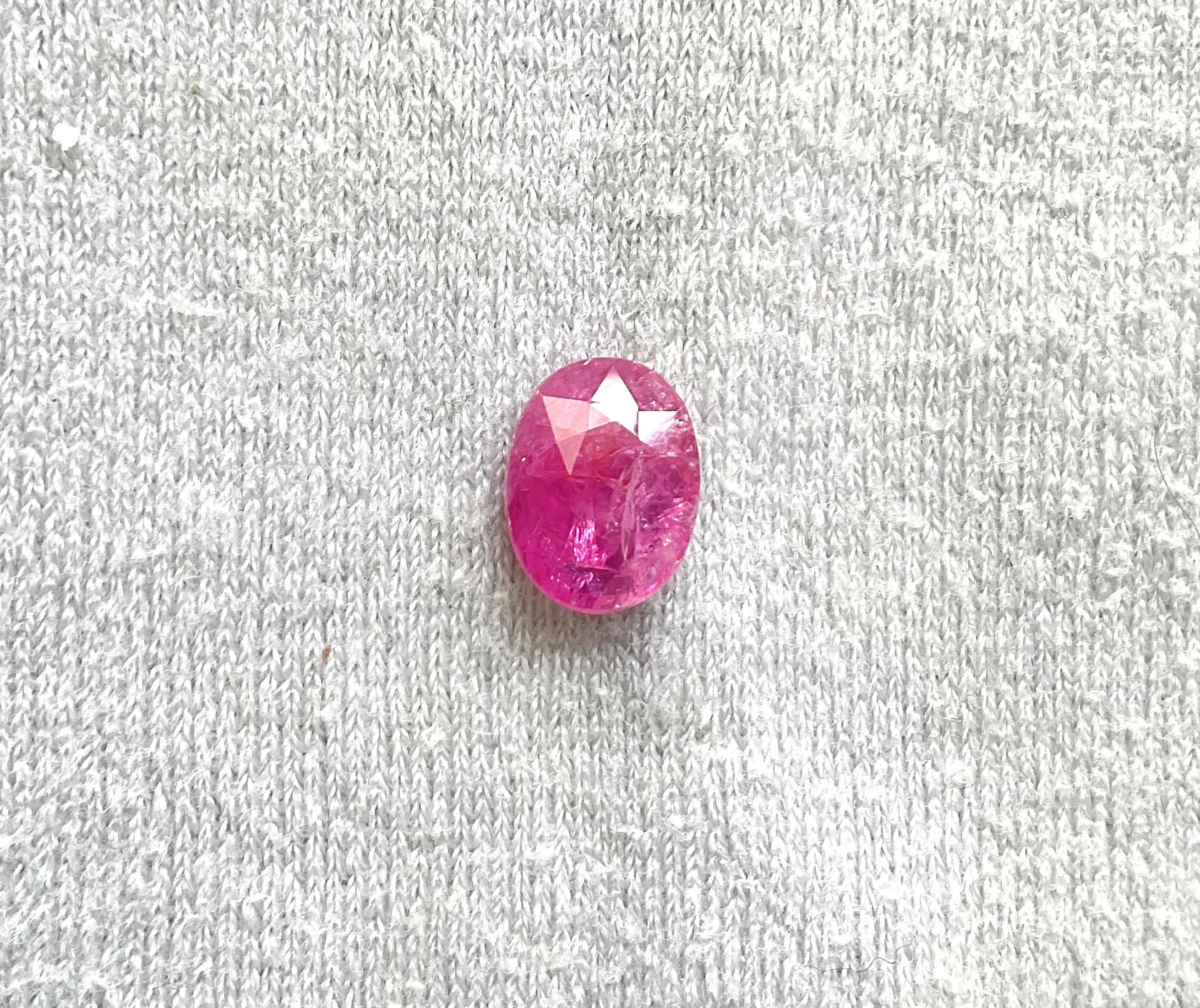 Oval Cut Certified 2.36 Carats Mozambique Ruby Oval Faceted Cut stone No Heat Natural Gem For Sale