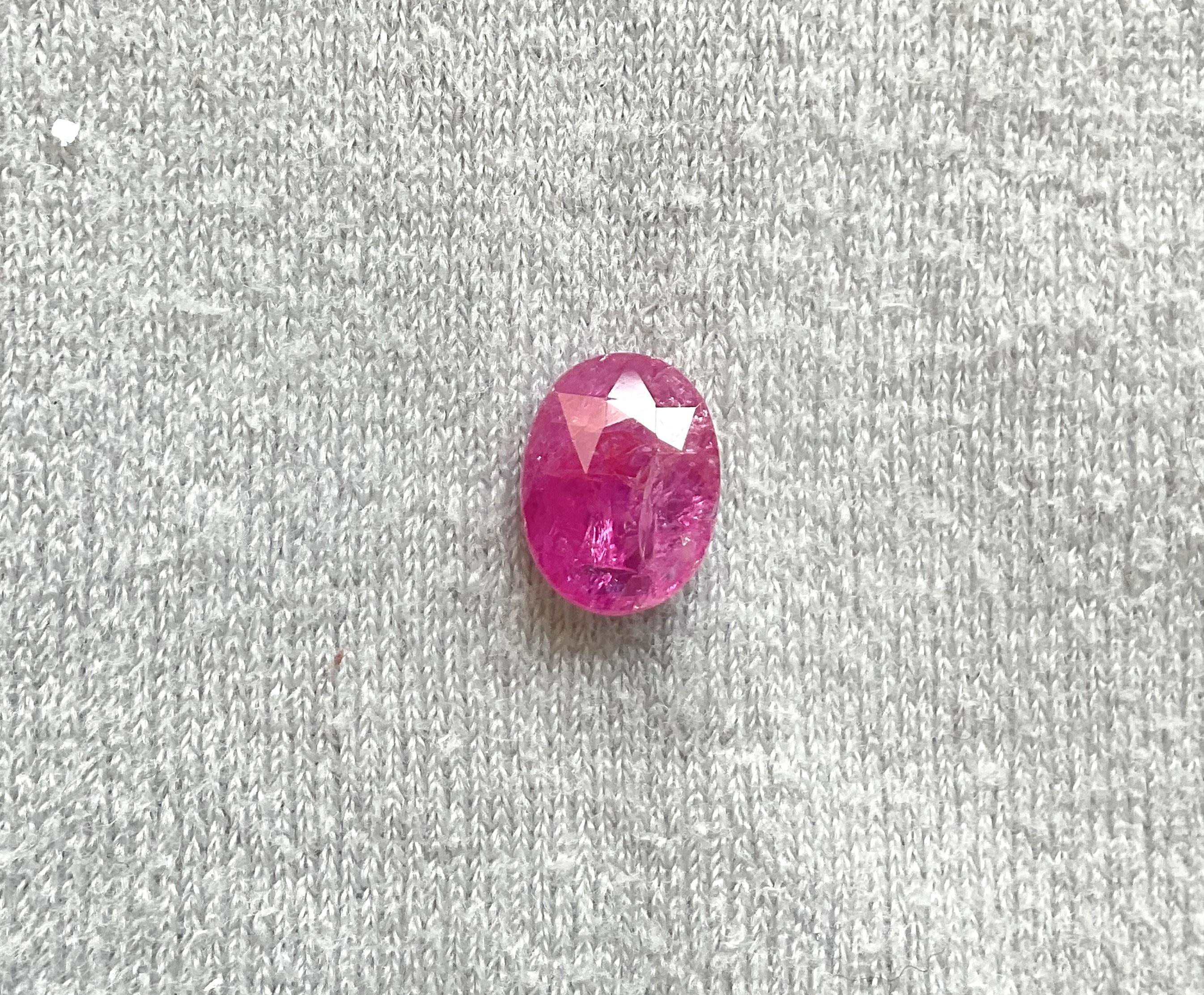 Certified 2.36 Carats Mozambique Ruby Oval Faceted Cut stone No Heat Natural Gem In New Condition For Sale In Jaipur, RJ