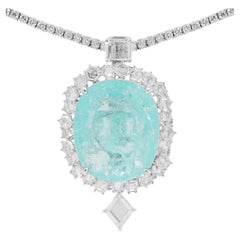 Certified 24-Cts Mozambique Paraiba & 8.26-Cts Diamond Transformable Masterpiece
