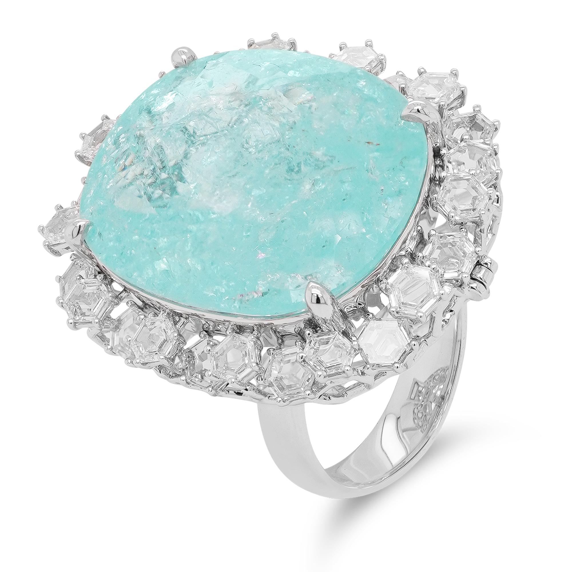 Chef d'oeuvre transformable certifié 24 cts Mozambique Paraiba & 8.26 cts Diamant Neuf - En vente à Hung Hom, HK