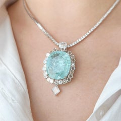 Certified 24-Cts Mozambique Paraiba & 8.26-Cts Diamond Transformable Masterpiece