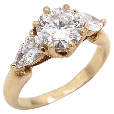 Bague en or jaune 18 carats avec diamant certifié de 2,40 carats