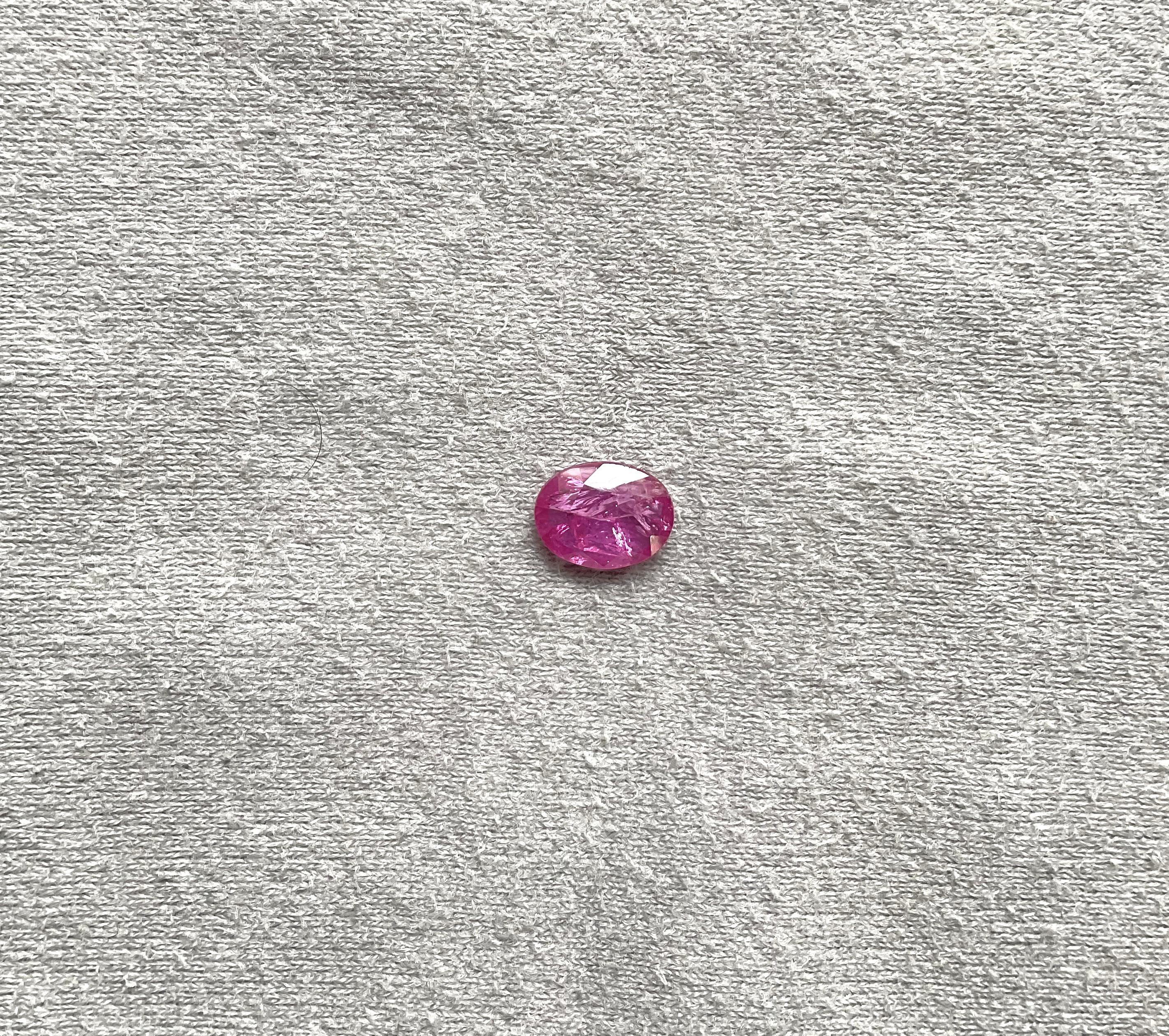 Art Deco Certified 2.41 Carats Mozambique Ruby Oval Faceted Cutstone No Heat Natural Gem For Sale