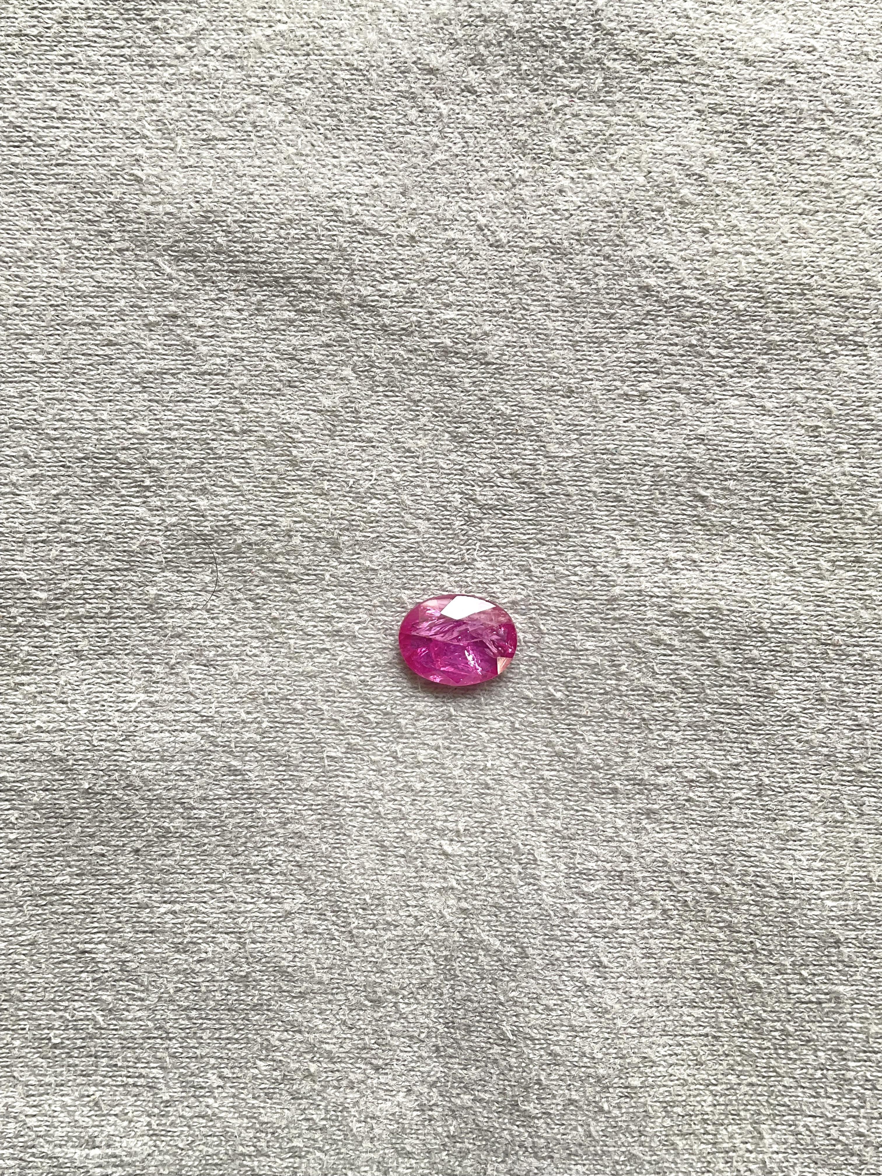 Oval Cut Certified 2.41 Carats Mozambique Ruby Oval Faceted Cutstone No Heat Natural Gem For Sale
