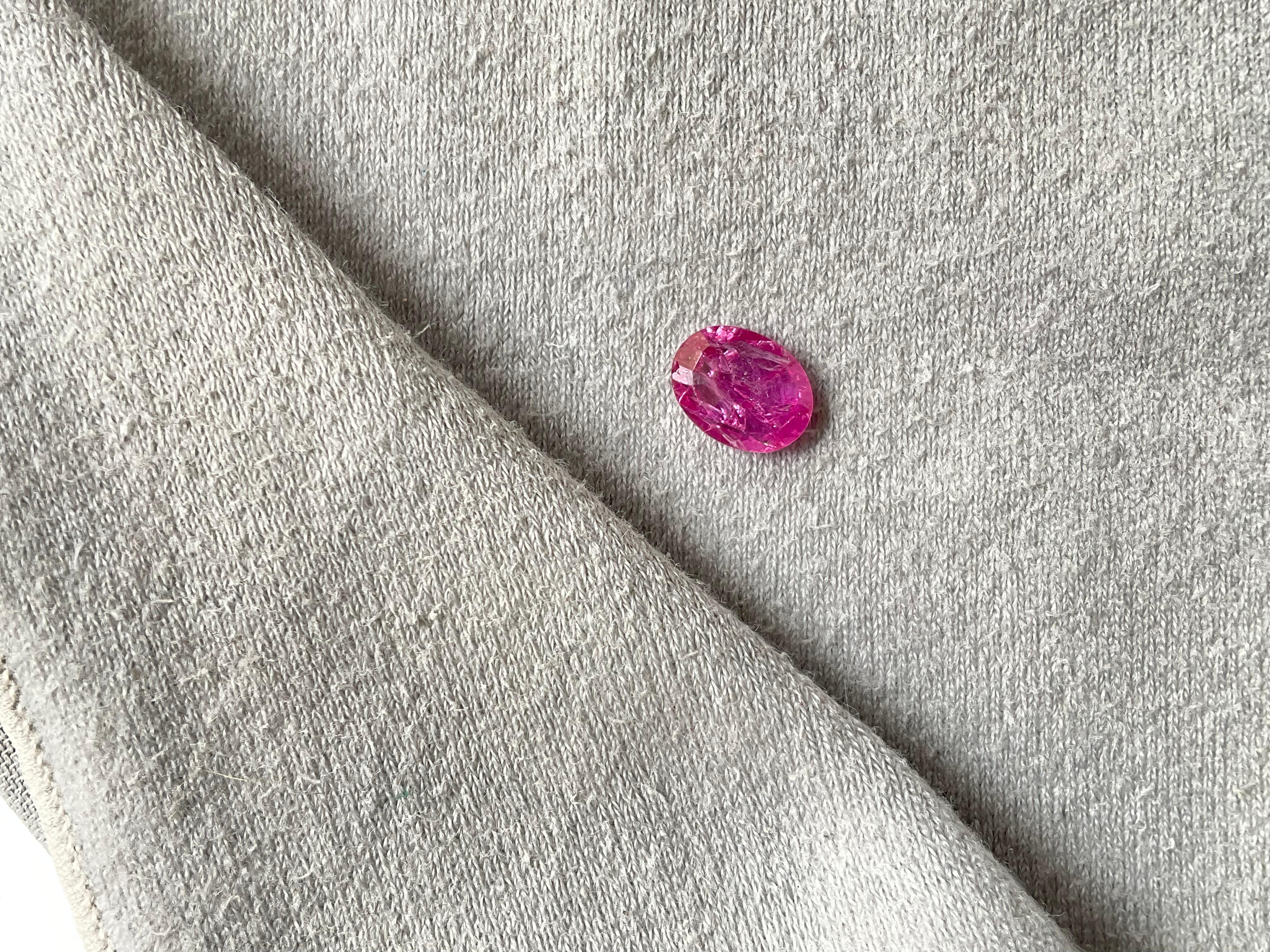 Women's or Men's Certified 2.41 Carats Mozambique Ruby Oval Faceted Cutstone No Heat Natural Gem For Sale