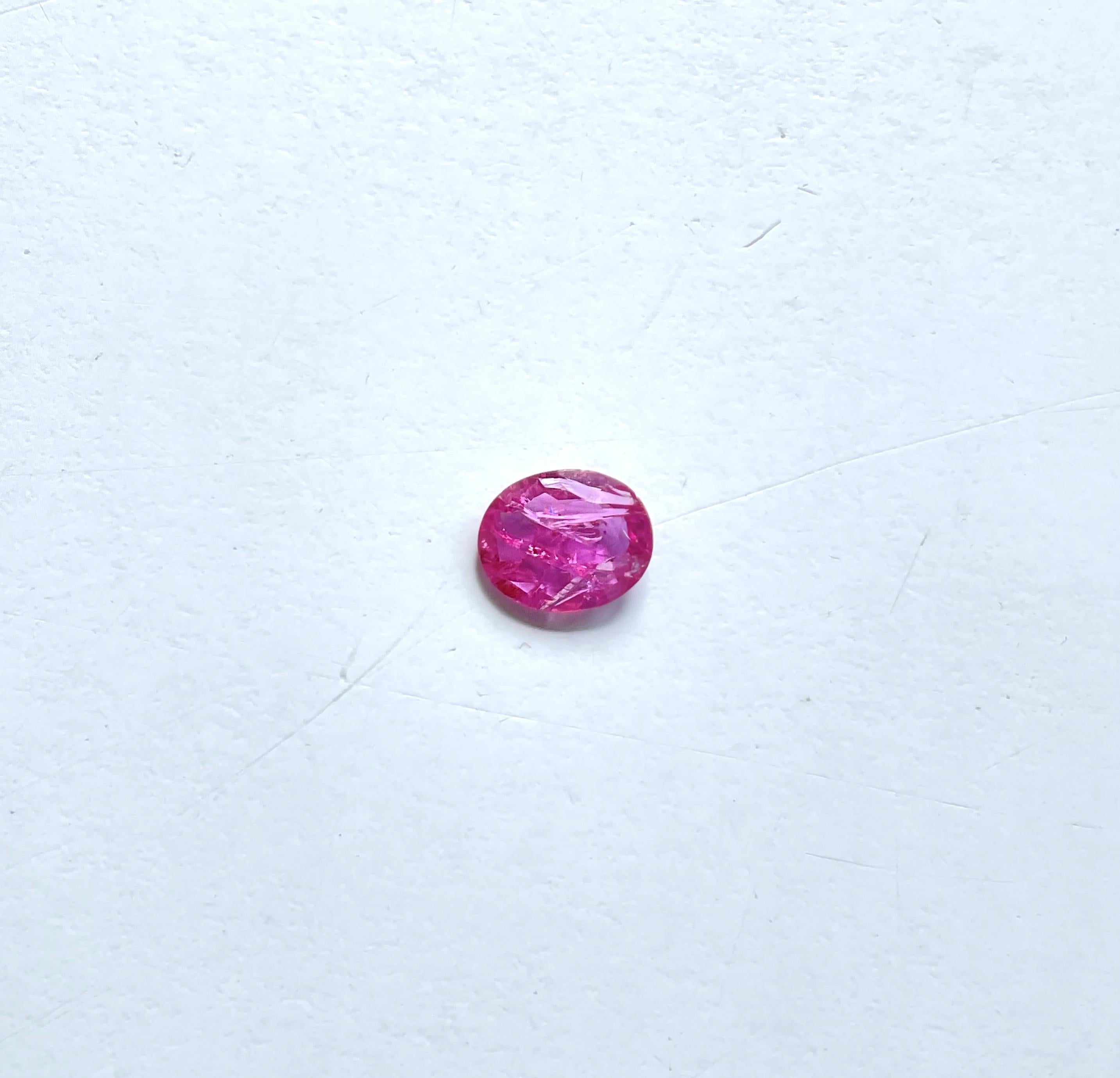 Certified 2.41 Carats Mozambique Ruby Oval Faceted Cutstone No Heat Natural Gem For Sale 1