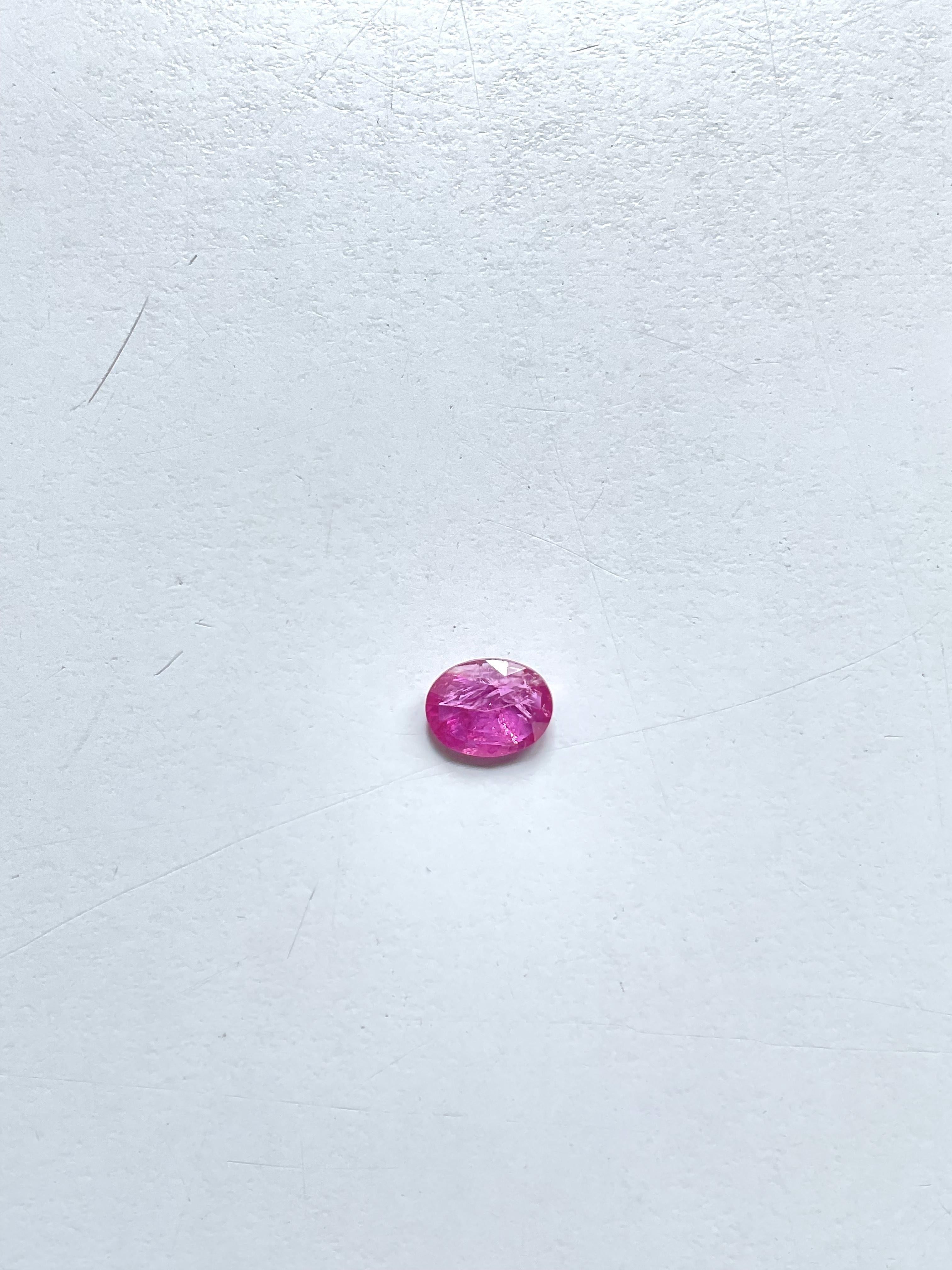 Certified 2.41 Carats Mozambique Ruby Oval Faceted Cutstone No Heat Natural Gem For Sale 2