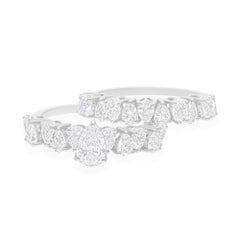 Certified 2.42 Ct Diamond 18k White Gold Bridal Wedding Band Ring Set of 2