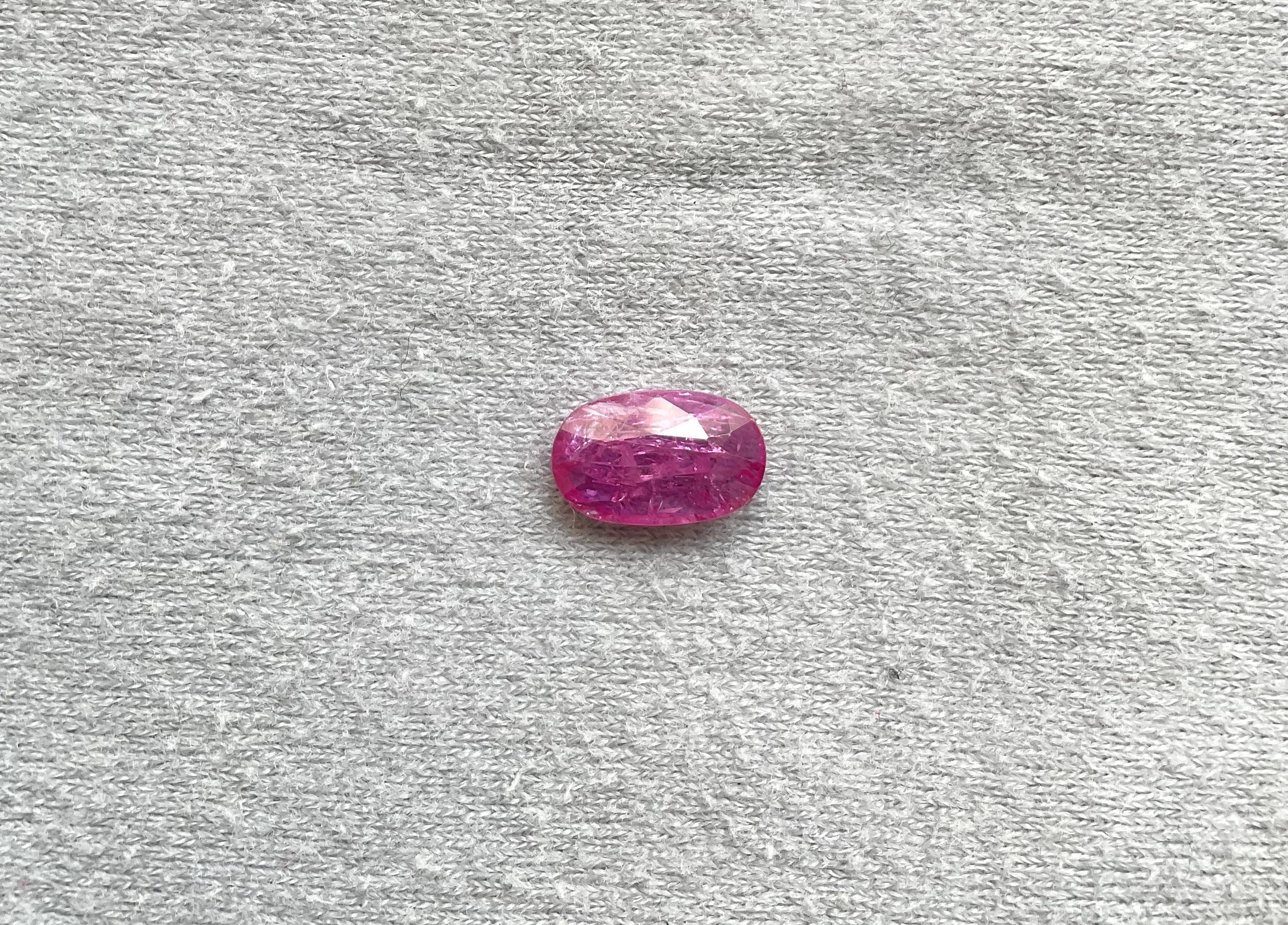 Art Deco Certified 2.47 Carats Mozambique Ruby Oval Faceted Cut stone No Heat Natural Gem For Sale