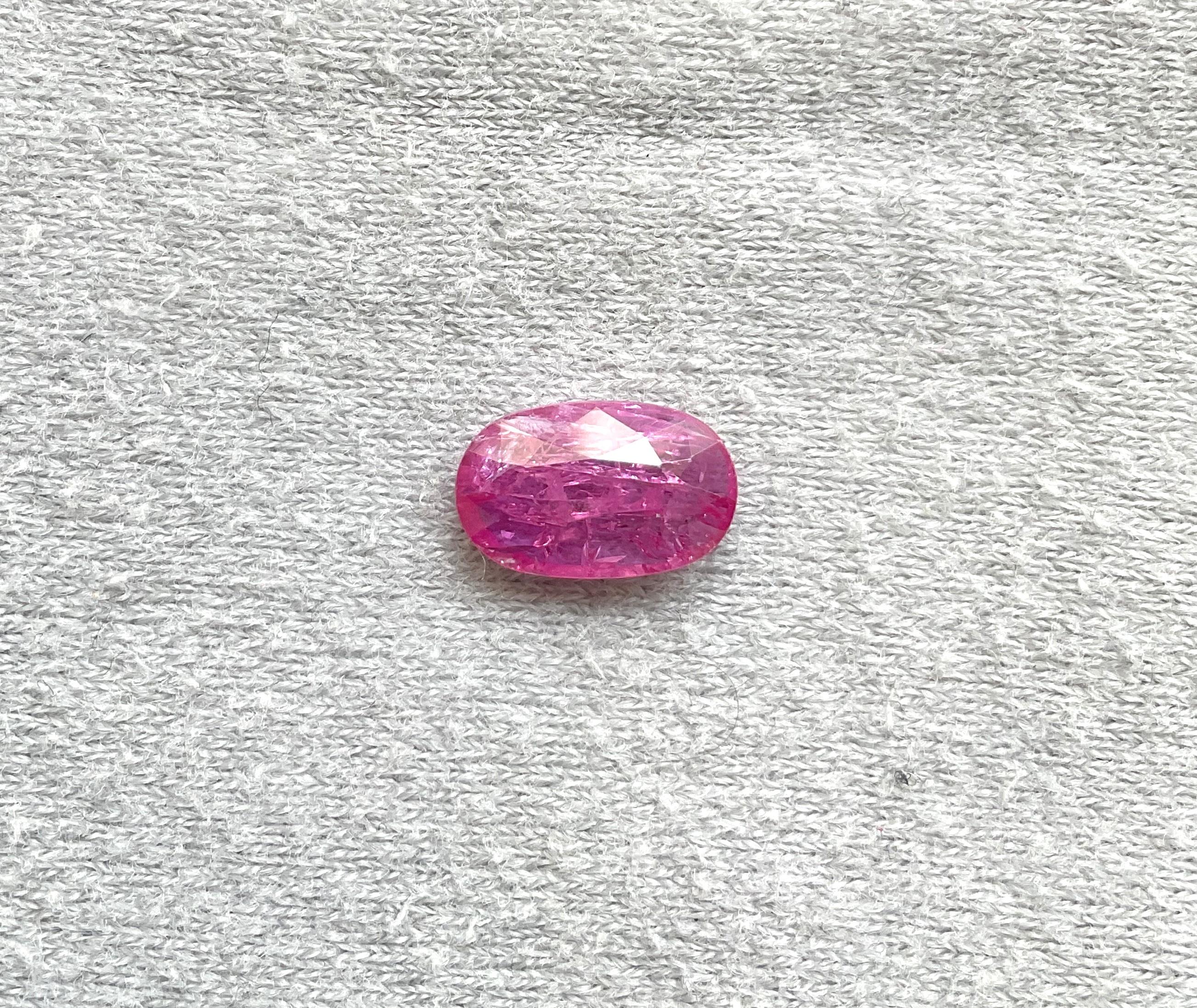 Oval Cut Certified 2.47 Carats Mozambique Ruby Oval Faceted Cut stone No Heat Natural Gem For Sale