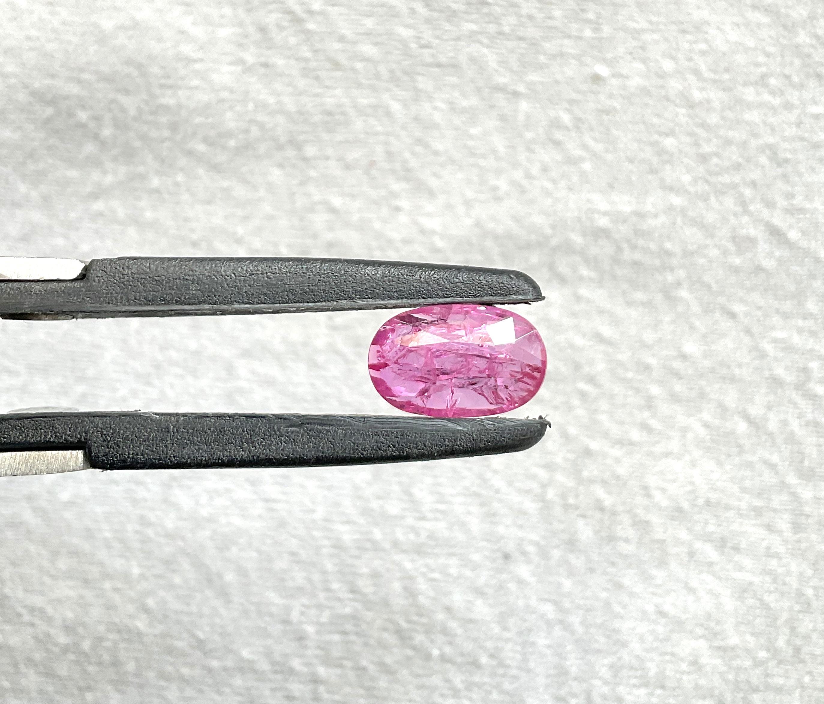 Women's or Men's Certified 2.47 Carats Mozambique Ruby Oval Faceted Cut stone No Heat Natural Gem For Sale