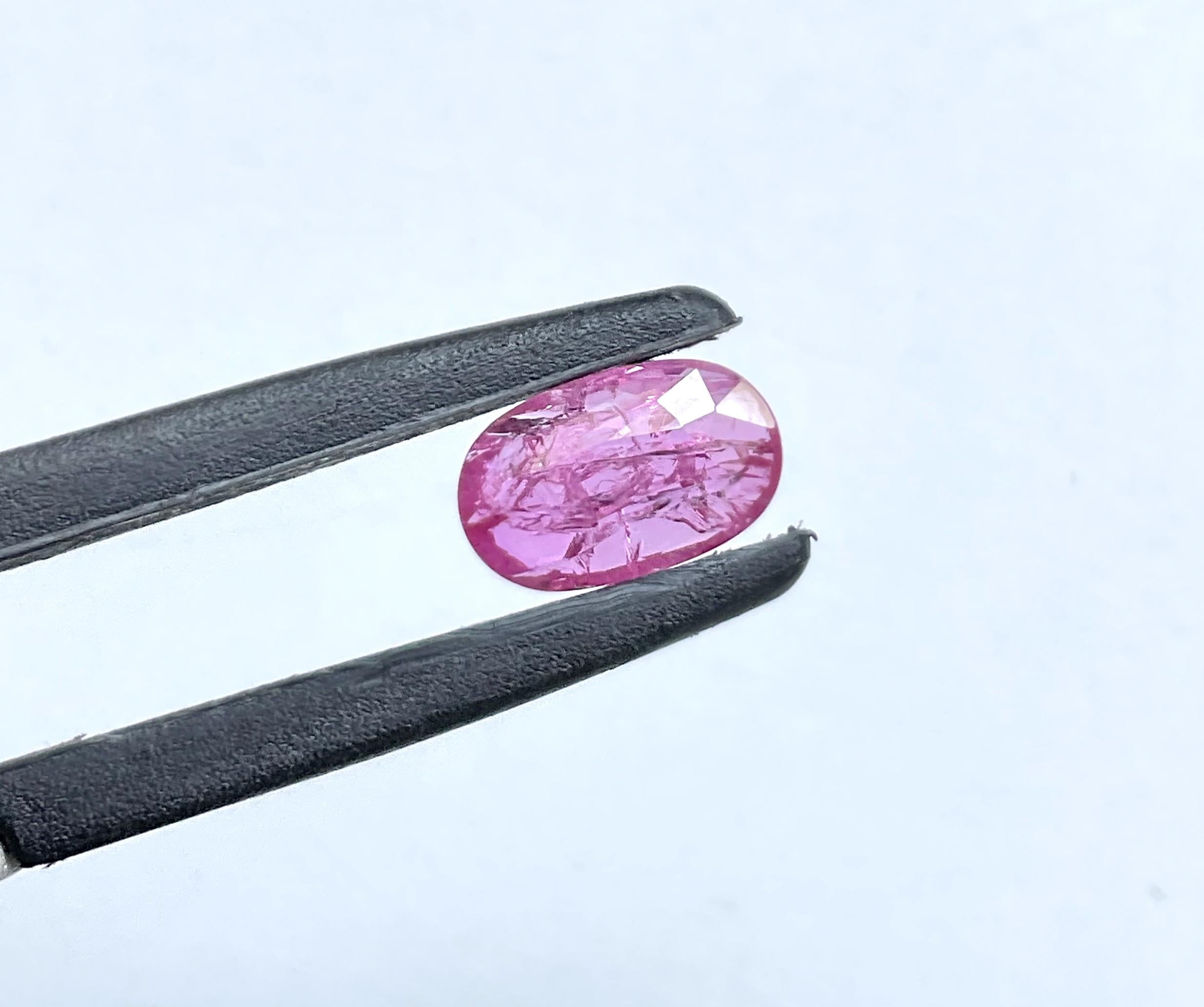 Certified 2.47 Carats Mozambique Ruby Oval Faceted Cut stone No Heat Natural Gem For Sale 1