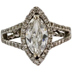Certified 2.48 Carat Marquise Diamond Engagement Ring