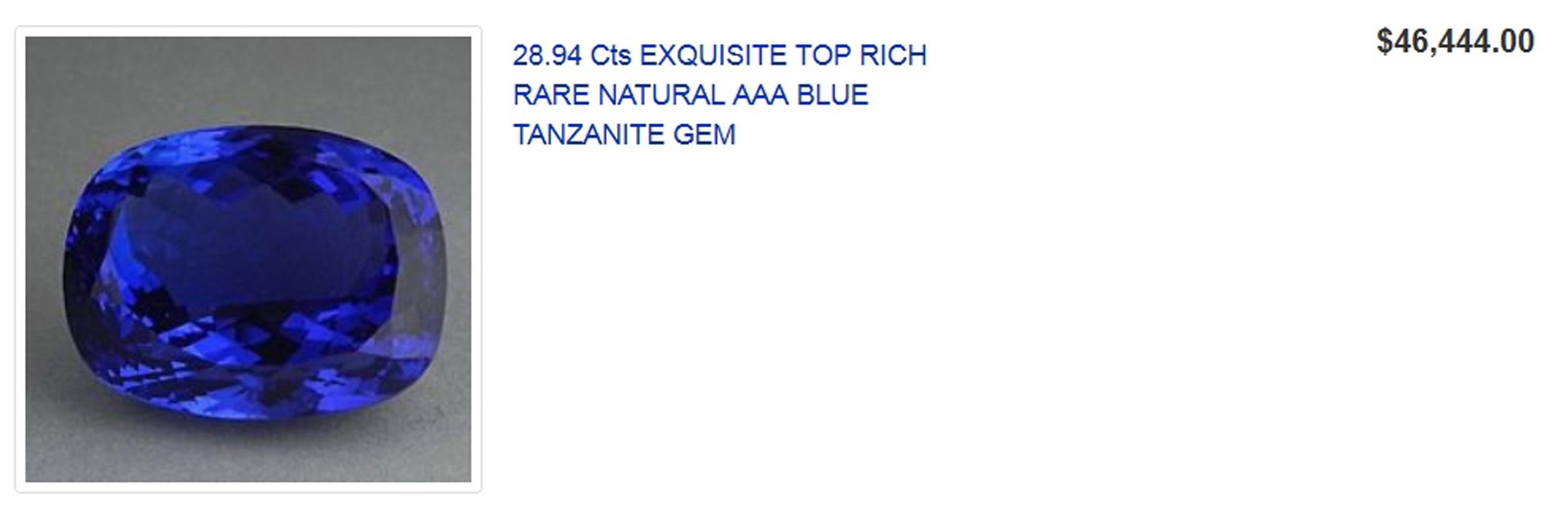 Tanzanite bleue brillante certifiée 24,97 carats du début des années 1990 ! en vente 9