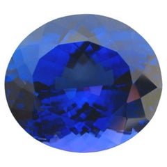 Tanzanite bleue brillante certifiée 24,97 carats du début des années 1990 !