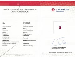 Certified 2.53 Carat Epaulet Cut Ruby and Diamond Engagement Ring in Platinum