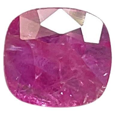 Certified 2.53 Carats Mozambique Ruby Cushion Faceted Cut stone No Heat Natural